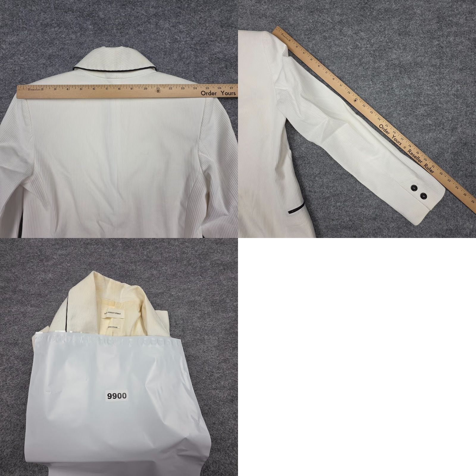 Isabel Marant Isabel Marant Etoile Blazer Jacket Women's 34 White Cotton Tweed Satin? Size XS / US 0-2 / IT 36-38 - 10 Thumbnail