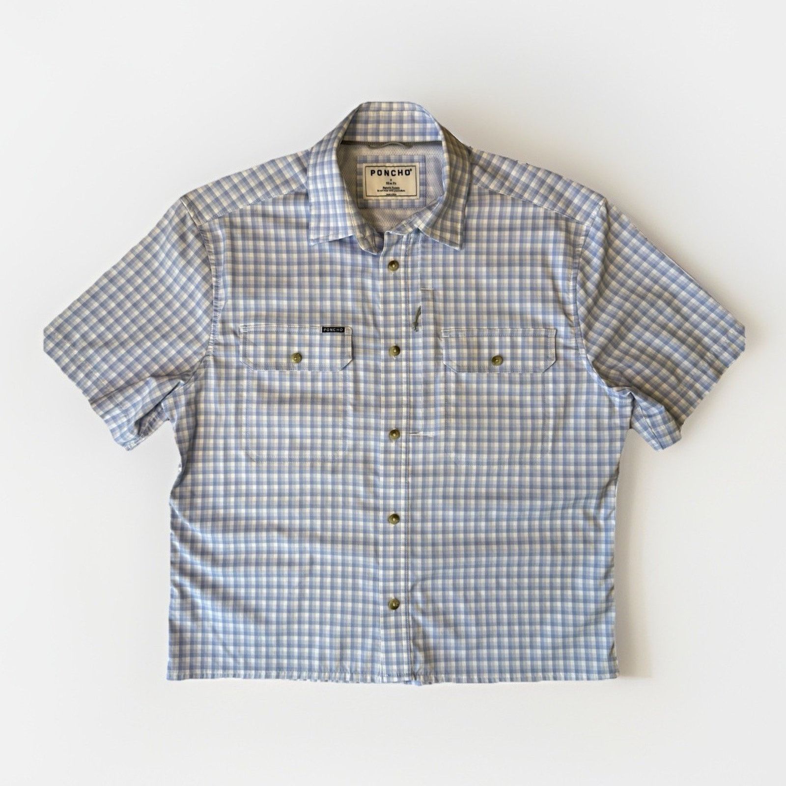 Other Poncho Shirt Small Blue Nylon Short Sleeve Button Up Summer Size US S / EU 44-46 / 1 - 1 Thumbnail