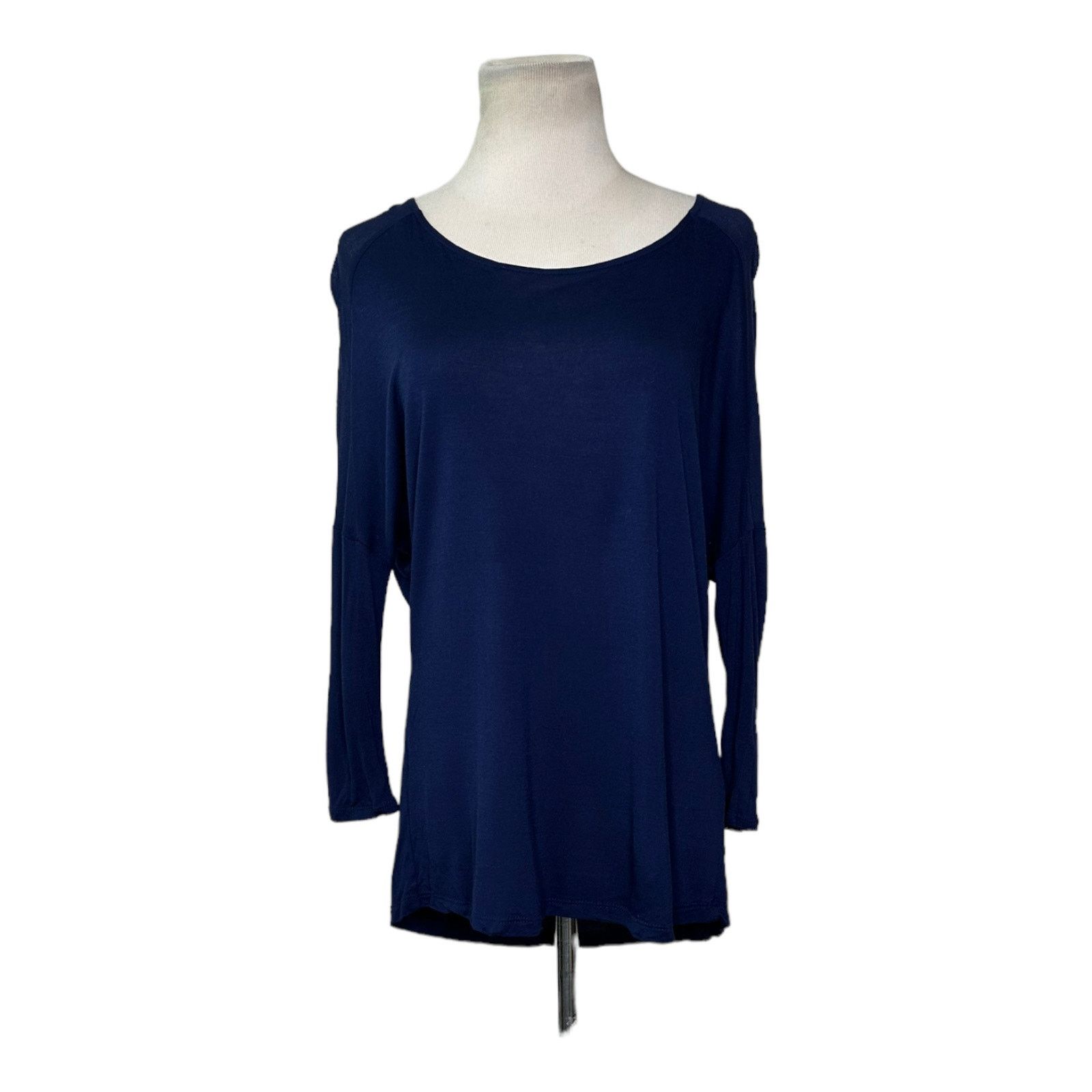 Zara Zara blue 3/4 sleeves detail back zipper blouse size small Size S / US 4 / IT 40 - 1 Thumbnail