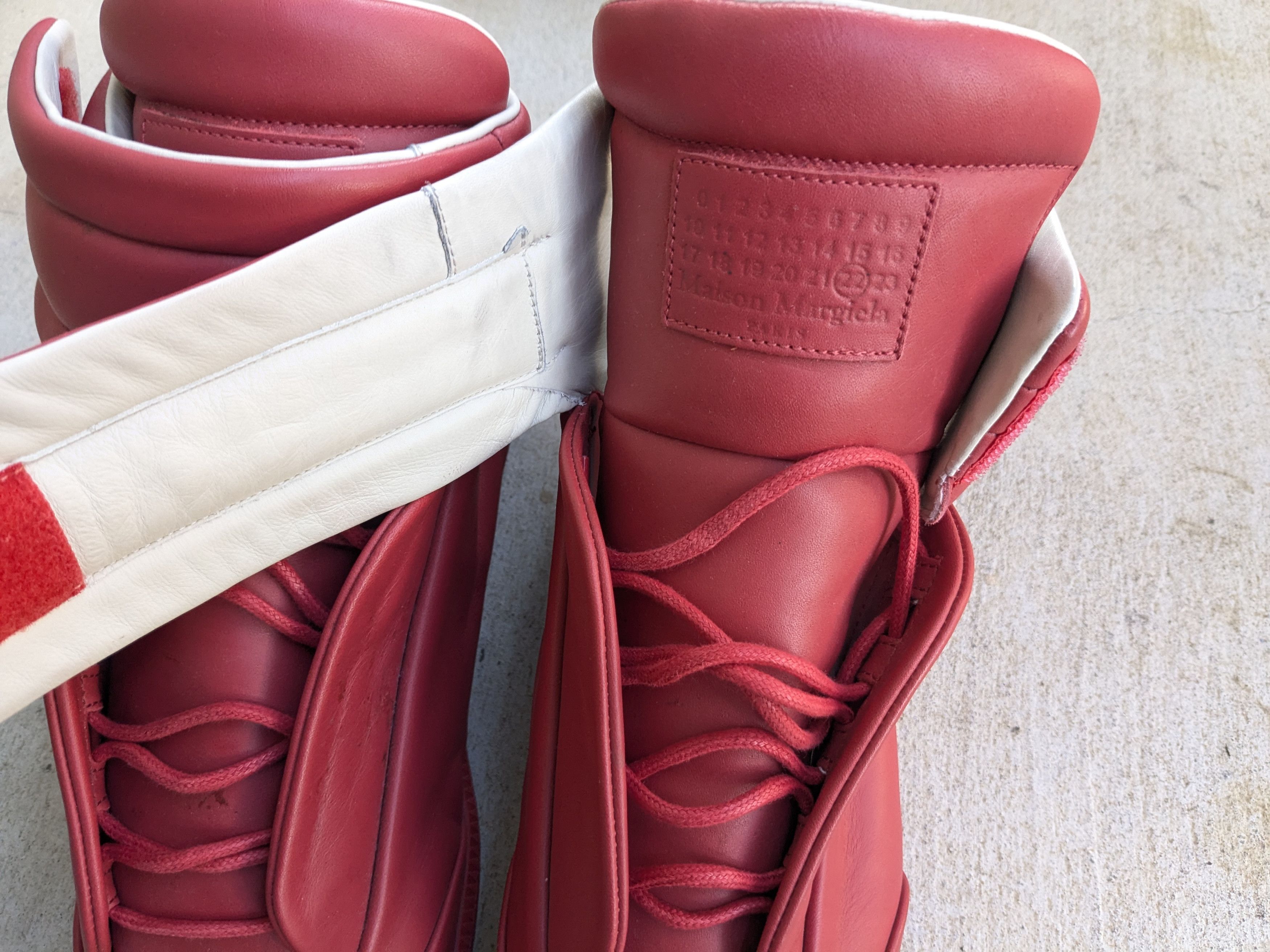 Maison Margiela Maison Margiela Future Red 13 46 High Tops Leather Sneakers Size US 13 / EU 46 - 4 Thumbnail