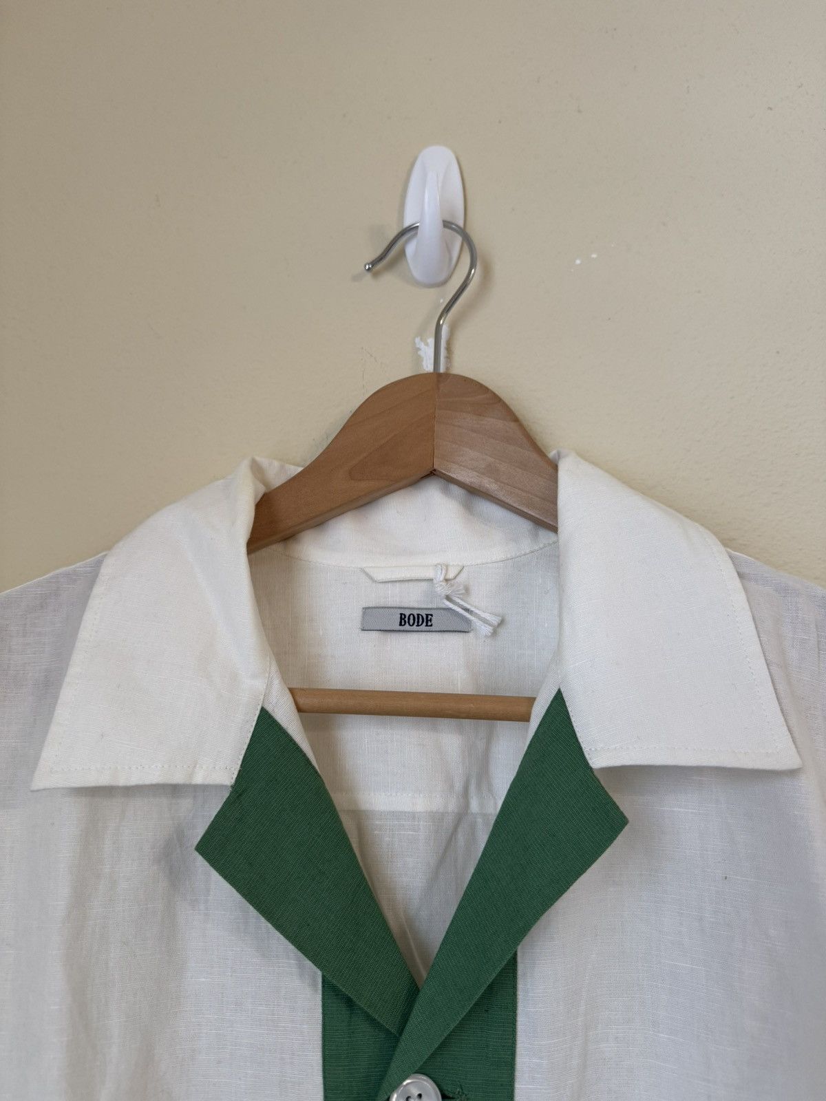 Bode Bode Sailboat Button Up Shirt White Green Linen Medium Large Size US M / EU 48-50 / 2 - 3 Thumbnail