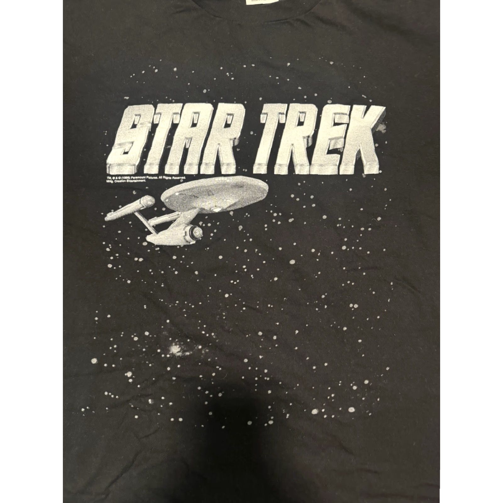 Vintage VINTAGE Star Trek T Shirt Tour Champ Men’s XL Black Ship Stars 1998 Paramount Size US XL / EU 56 / 4 - 5 Thumbnail