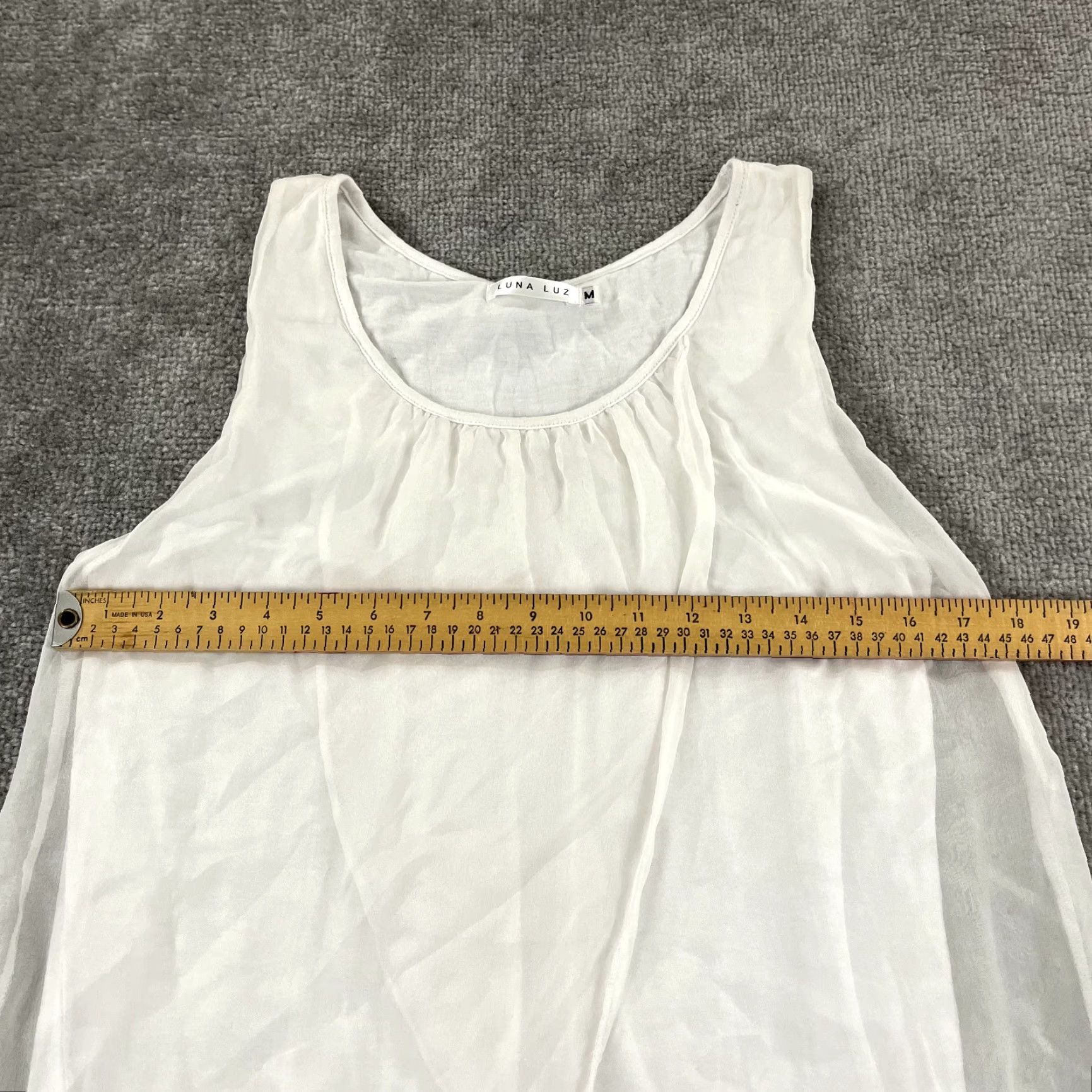 Vintage LUNA LUZ Women's Blouse Medium White Silk Sleeveless Halter Round Neck Casual Classic Size M / US 6-8 / IT 42-44 - 5 Thumbnail