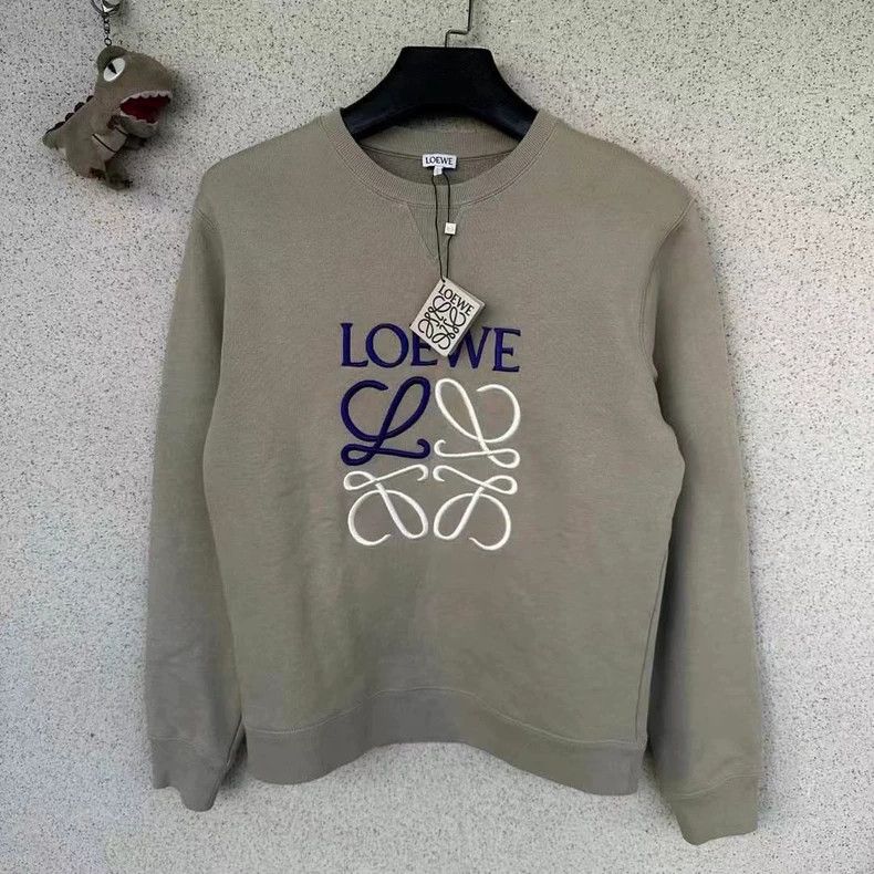 Loewe LOEWE Khaki color matching embroidery logo sweater Size S / US 4 / IT 40 - 1 Thumbnail