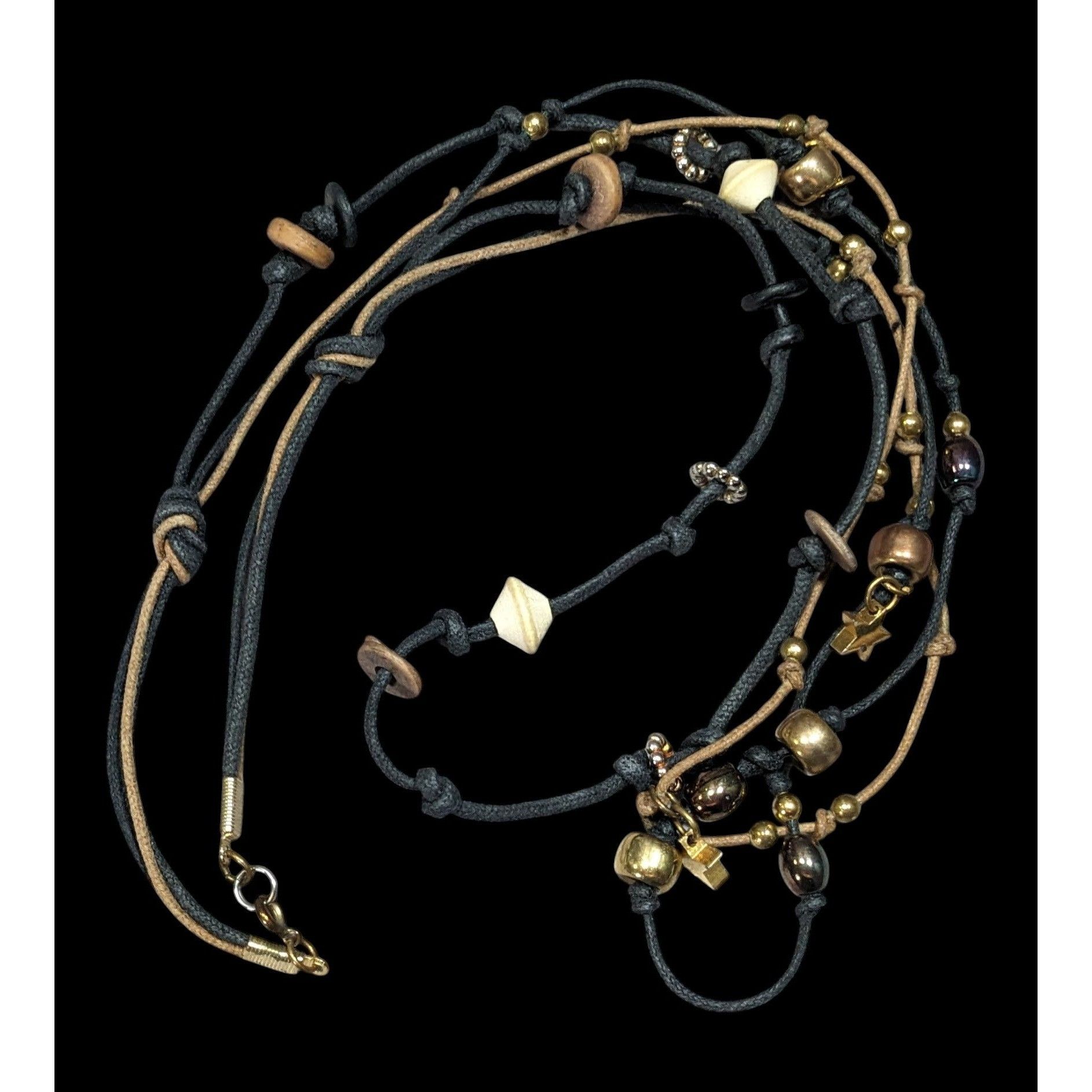 Other Whimsical Fairycore Layered Cord Necklace With Star Charms Size ONE SIZE - 1 Thumbnail
