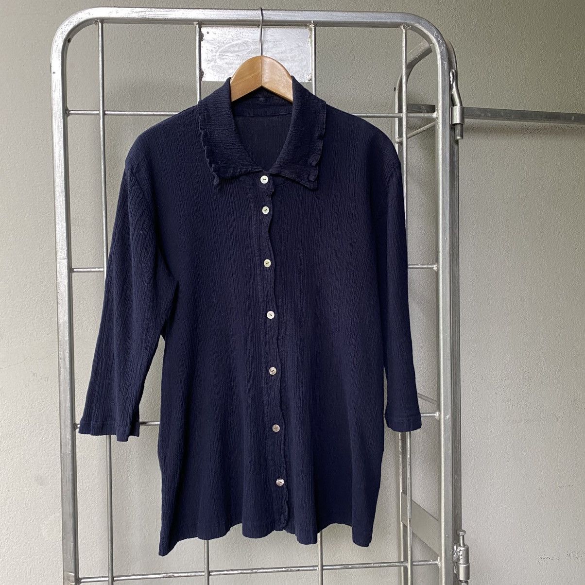 Tsumori Chisato Tsumori chisato Dark Blue Stretch Button-Up Shirt Size XS / US 0-2 / IT 36-38 - 9 Thumbnail