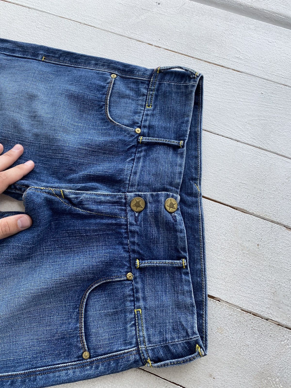 Japanese Brand × Levi's × Vintage VNTG Levis Blue Fingered Genius Star Selvedge Jeans 32 Size 32" / US 10 / IT 46 - 16 Thumbnail