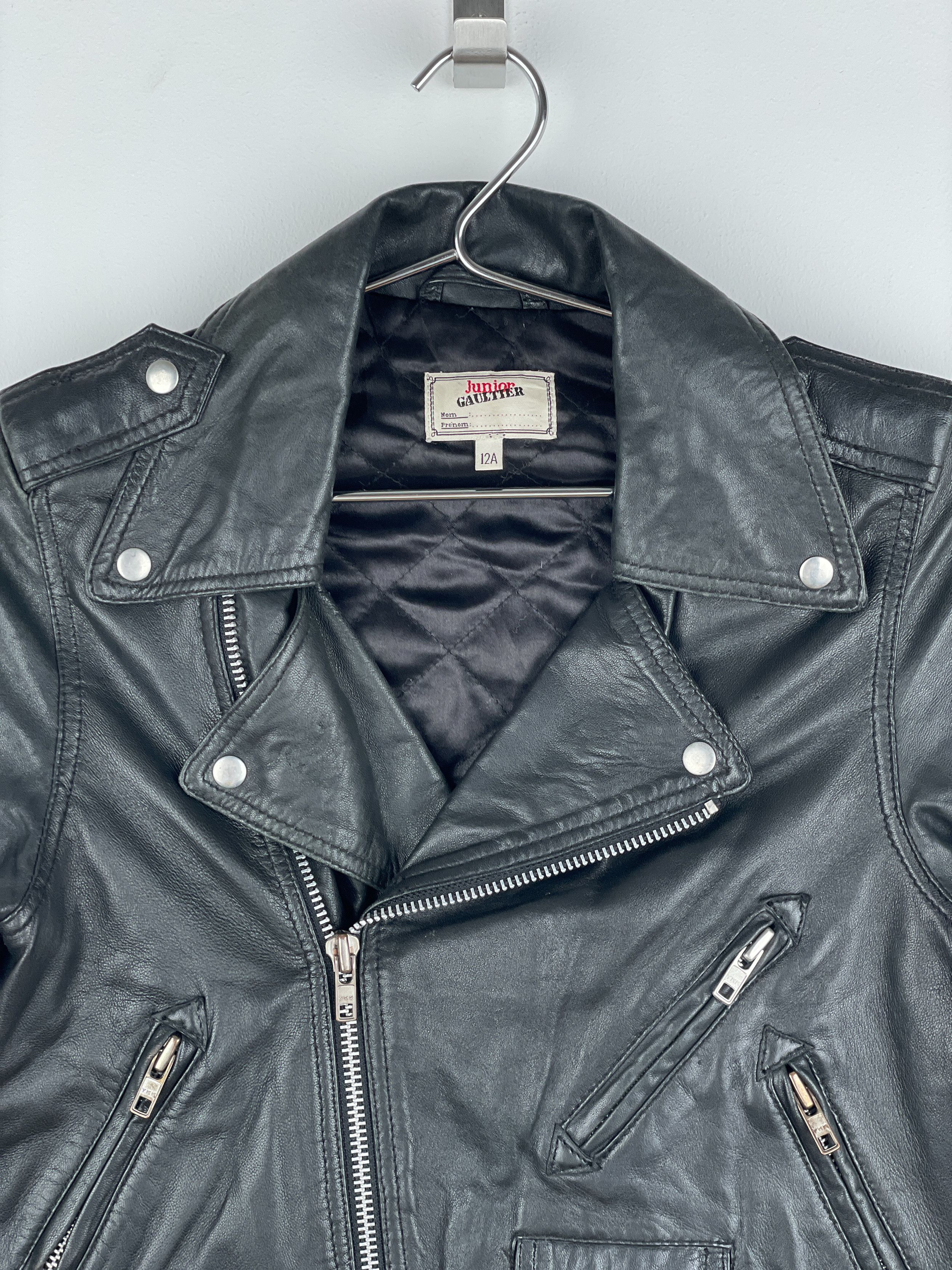 Jean Paul Gaultier Jean Paul Gaultier 1990s Cropped Leather Biker Jacket Size XS / US 0-2 / IT 36-38 - 3 Thumbnail