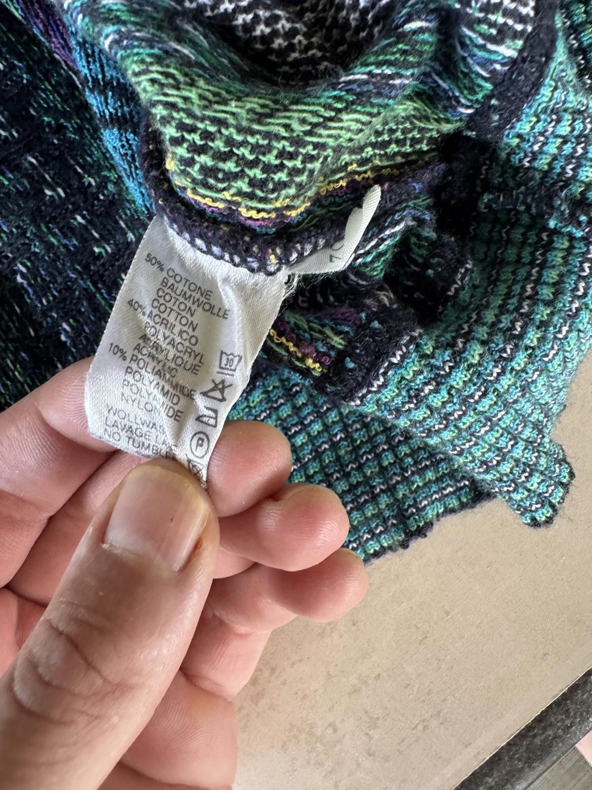 Frankie Morello Monello M 90s Teal Blue Pattern Biggie Sweater Size US M / EU 48-50 / 2 - 8 Thumbnail