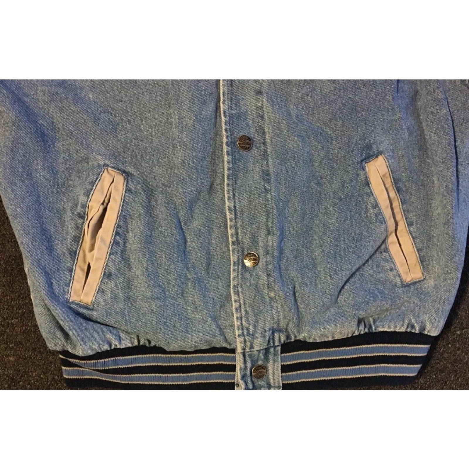 Vintage Vtg 90s Legends Of The West Faded Denim Bomber Jacket S Mens Blue Denim Trucker Grunge 80s Vintage Style Jacket Size US S / EU 44-46 / 1 - 6 Thumbnail