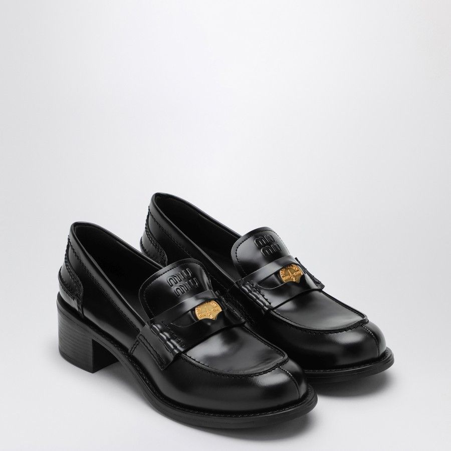 o1d2blof0824 Brushed Leather Loafer in Black