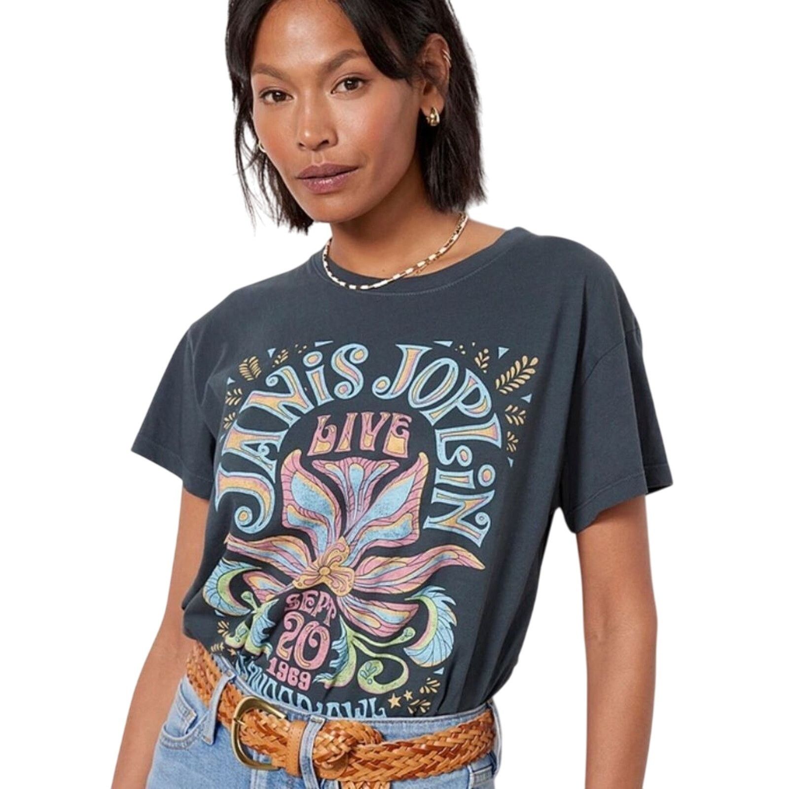Anthropologie LETLUV Janis Joplin Live 1969 Hollywood Bowl Crewneck Tee Size S / US 4 / IT 40 - 4 Thumbnail