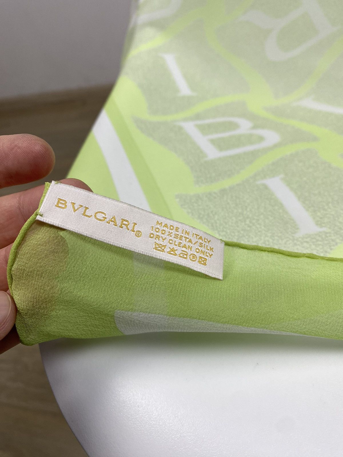 Bvlgari Bvlgari Monogrammed Leters Silk Scarf Size ONE SIZE - 4 Thumbnail