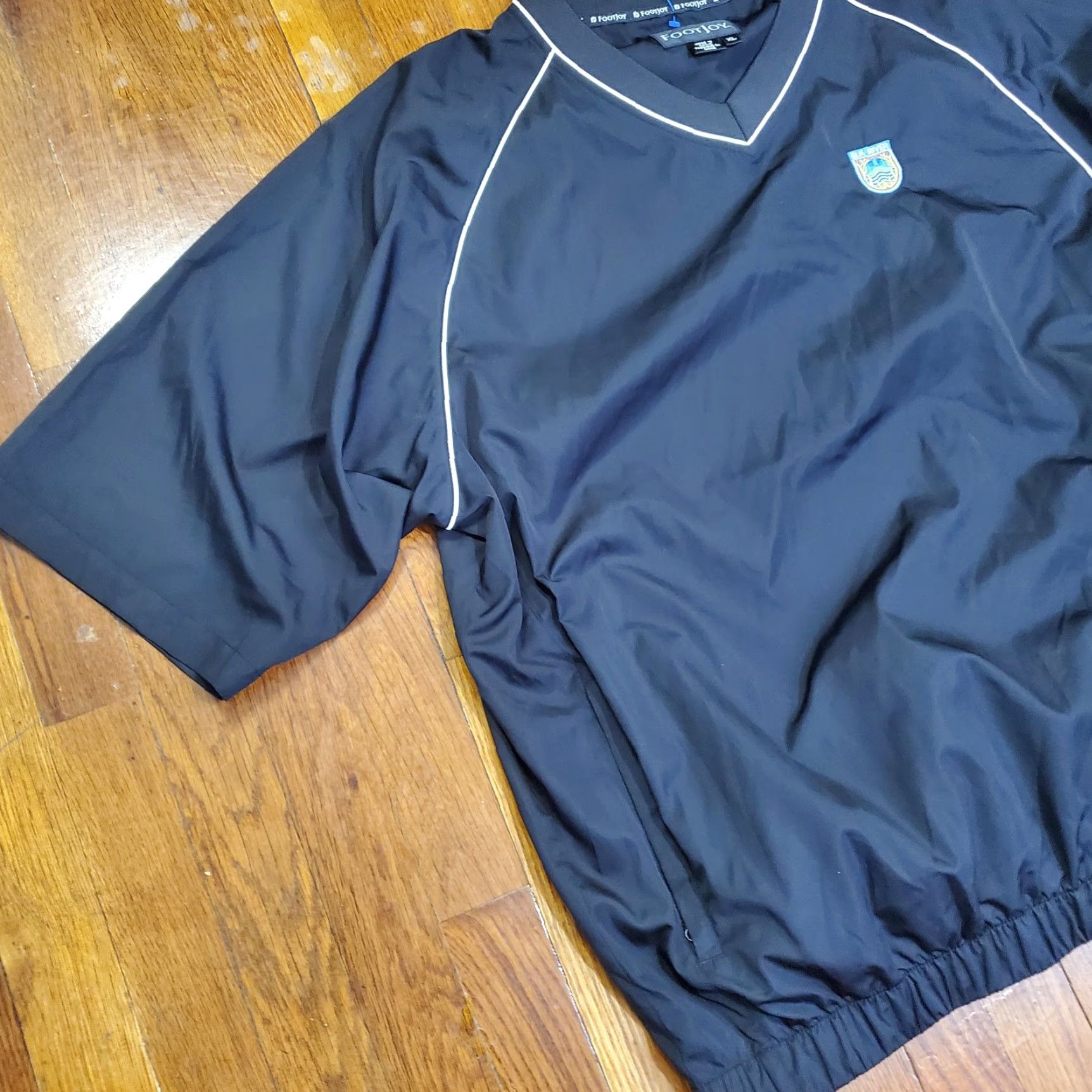 Footjoy FootJoy Golf Windbreaker Jacket Mens XL Black Short Sleeve Pullover Elk River Size US XL / EU 56 / 4 - 2 Thumbnail
