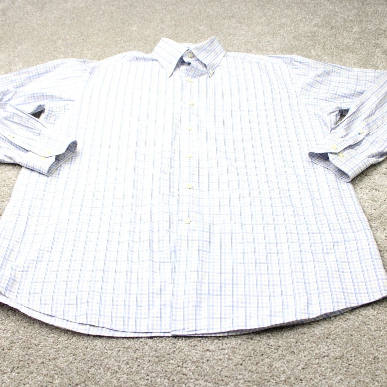 Tommy Bahama Tommy Bahama Dress Shirt Mens 17 36/37 Blue Yellow 100% Cotton Long Sleeve Button Down Collared Size US XL / EU 56 / 4 - 3 Thumbnail