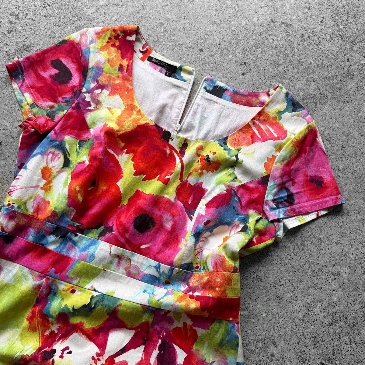 Designer Marc Aurel Womens Watercolor Floral Print Sheath Dress Size S / US 4 / IT 40 - 3 Thumbnail