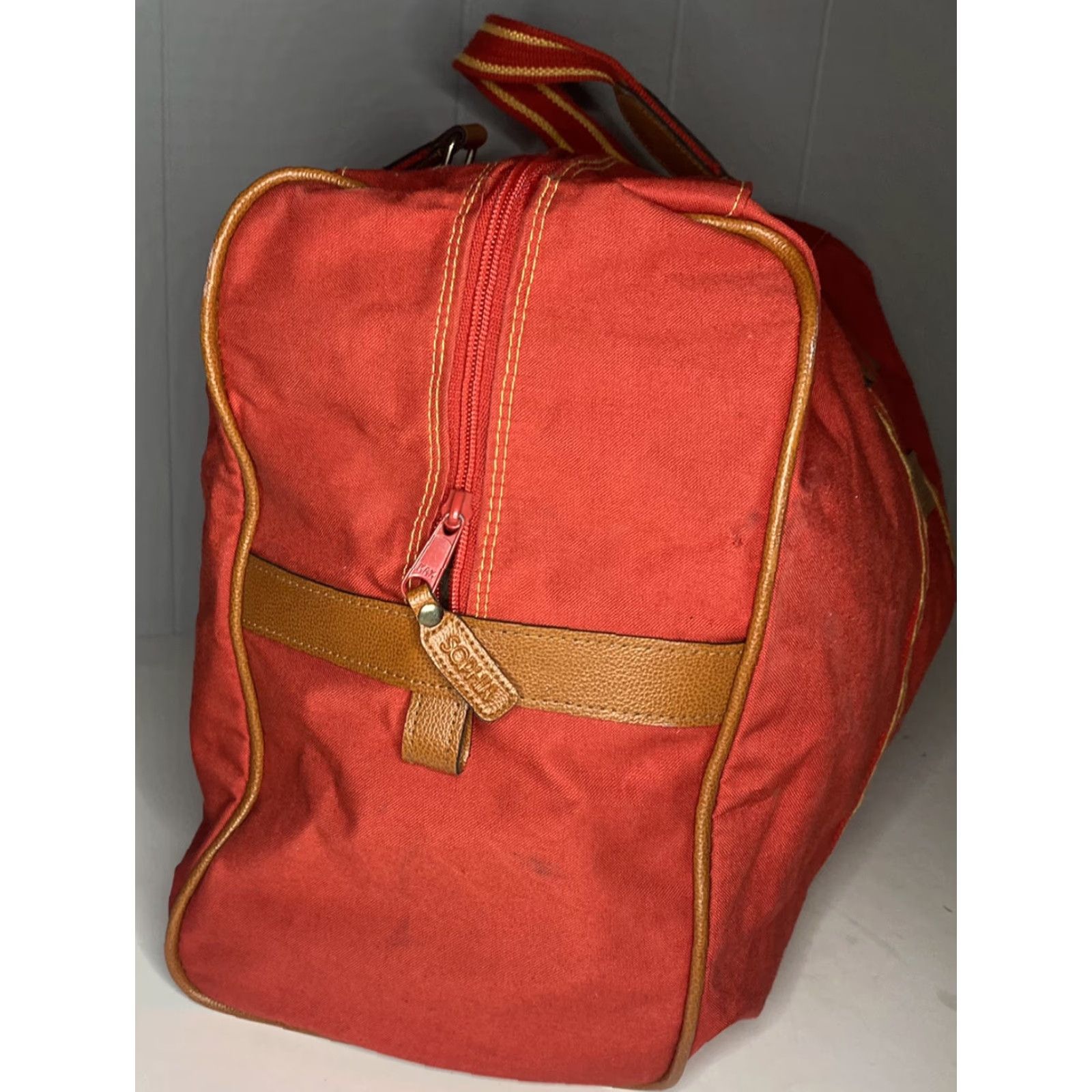 Vintage VINTAGE Sophia Canvas Tote Bag Red 90s Unisex Adults Leather Straps Size ONE SIZE - 4 Thumbnail