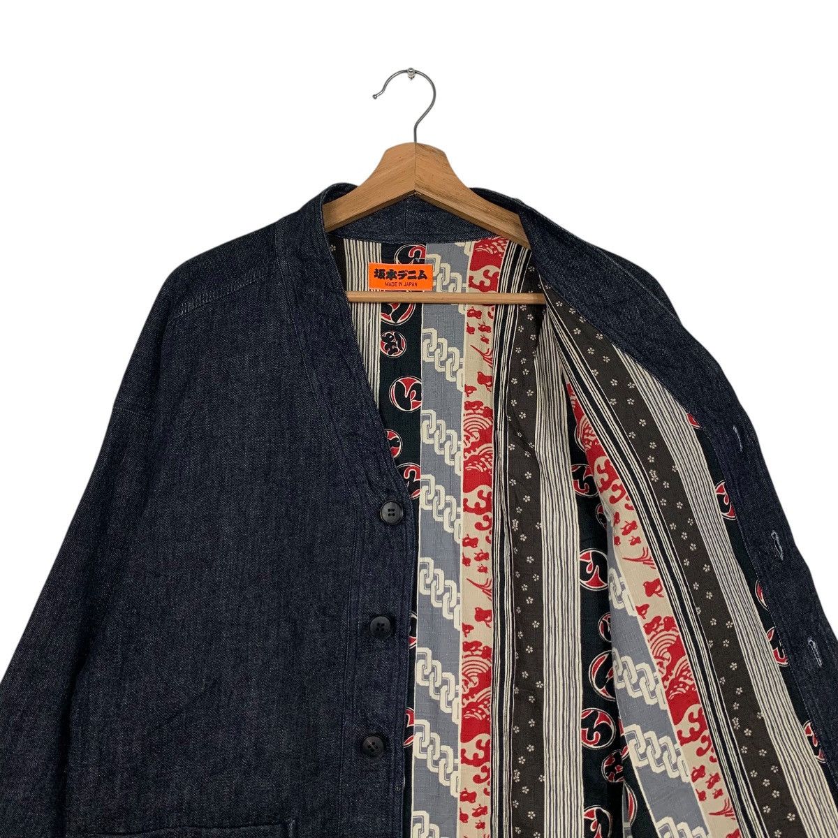 Japan Rags SAKAMOTO DENIM Blue Indigo Button Jacket #2580-C116 Size US S / EU 44-46 / 1 - 10 Thumbnail
