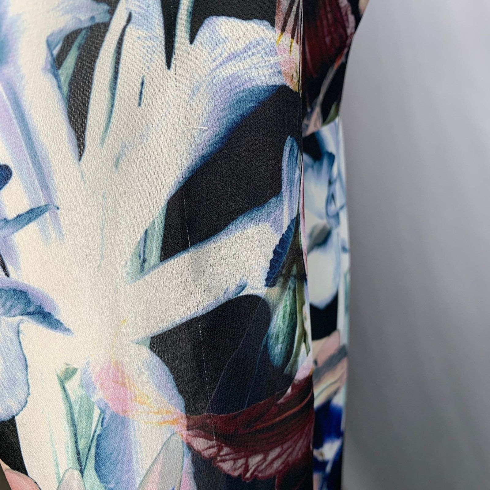 Other Black Multi Color Polyester Floral 3/4 Sleeves Shirt Dress Size M / US 6-8 / IT 42-44 - 5 Thumbnail