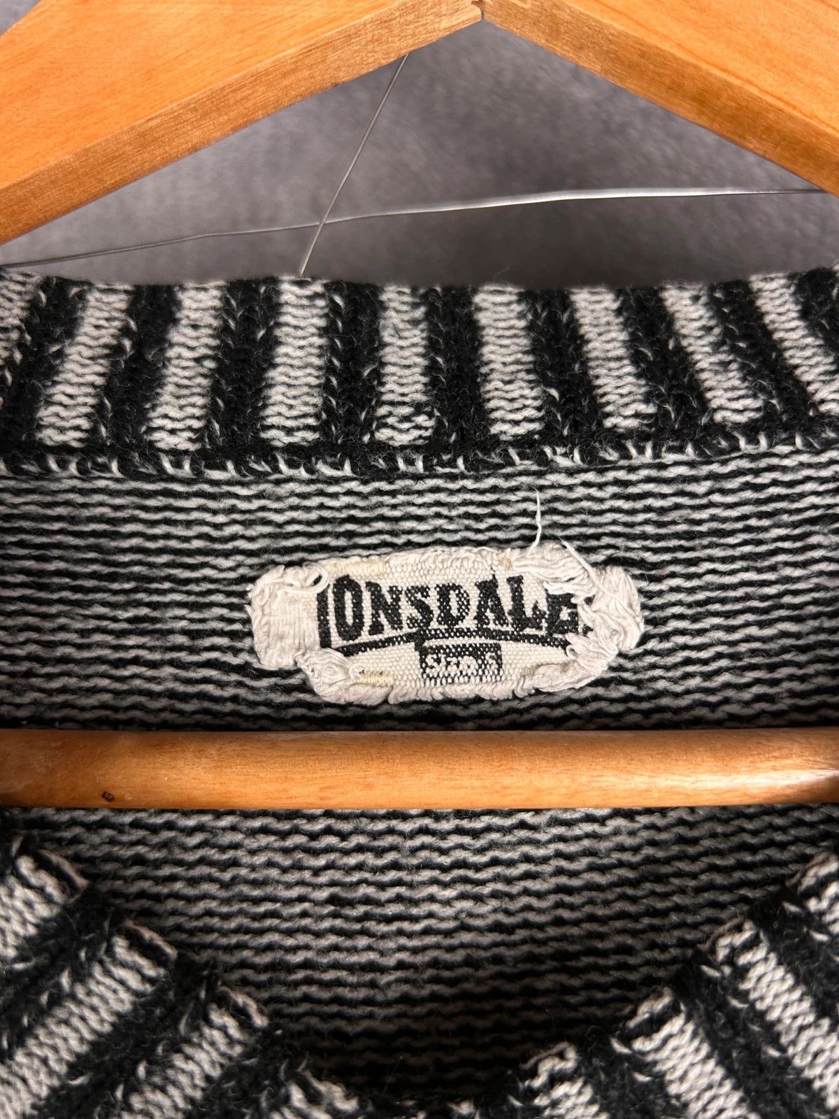Lonsdale × Vintage Lonsdale London Opium grey knitwear blackbig logo Size US S / EU 44-46 / 1 - 4 Thumbnail