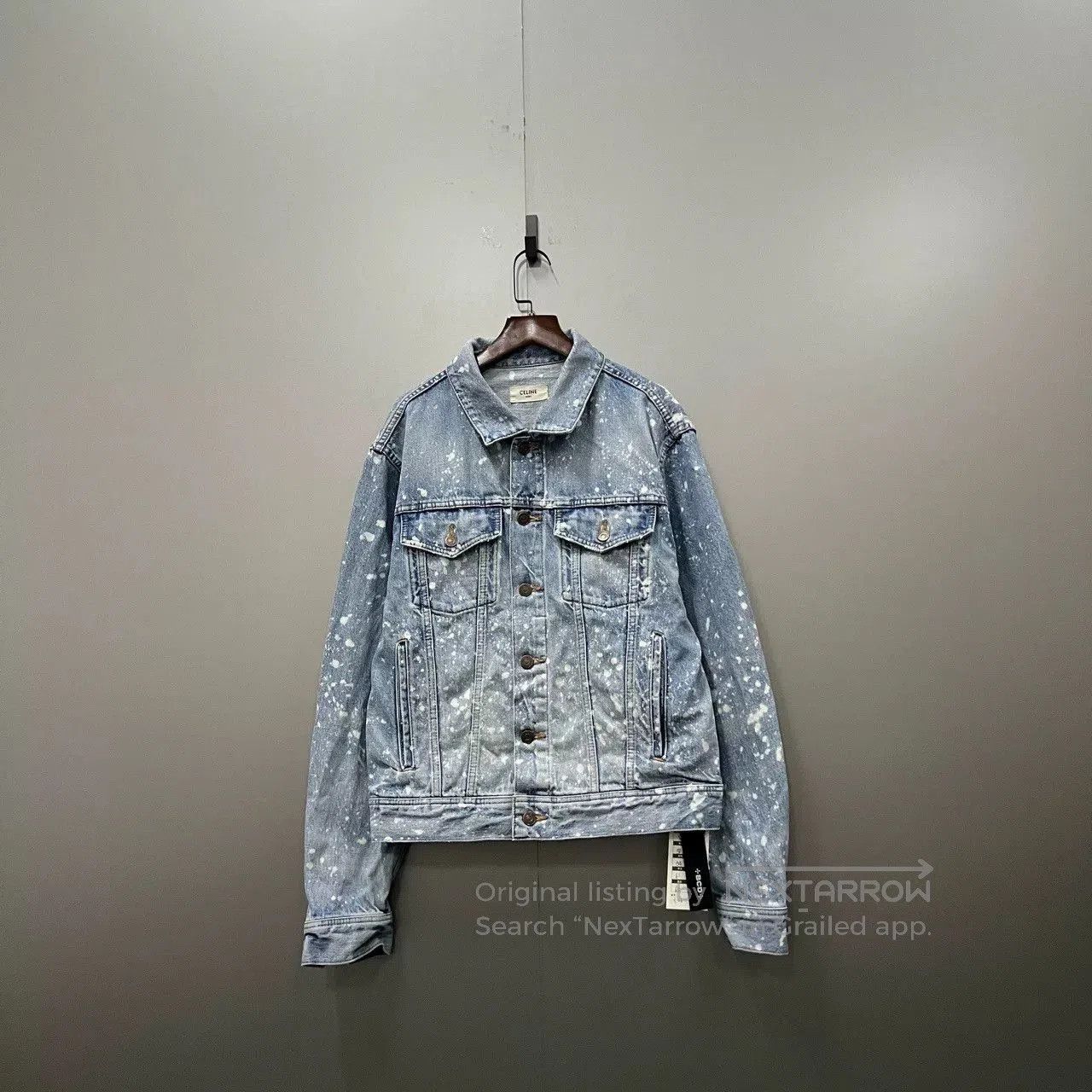 Celine Celine Light Blue Splatter Denim Jacket. Size S / US 4 / IT 40 - 1 Thumbnail