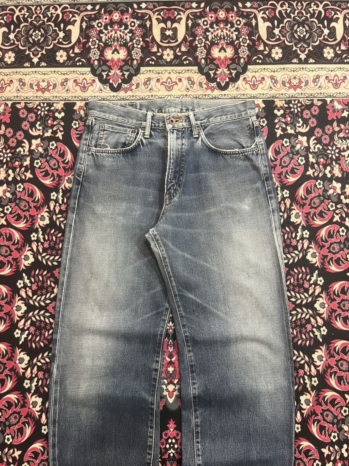 Edwin Vintage Edwin 505X Blue Washed Selvedge Frayed Leg Jeans Size US 32 / EU 48 - 3 Thumbnail