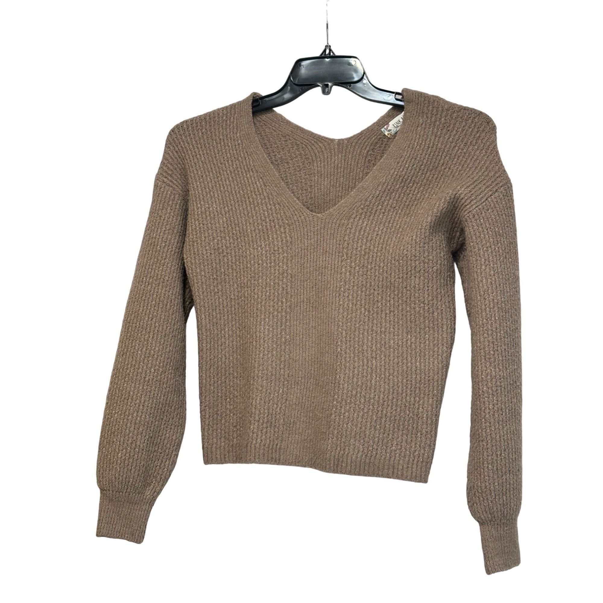 Other Pink Rose Junior’s V-neck Cropped Sweater, Natural, Sz.XS Size XS / US 0-2 / IT 36-38 - 9 Thumbnail