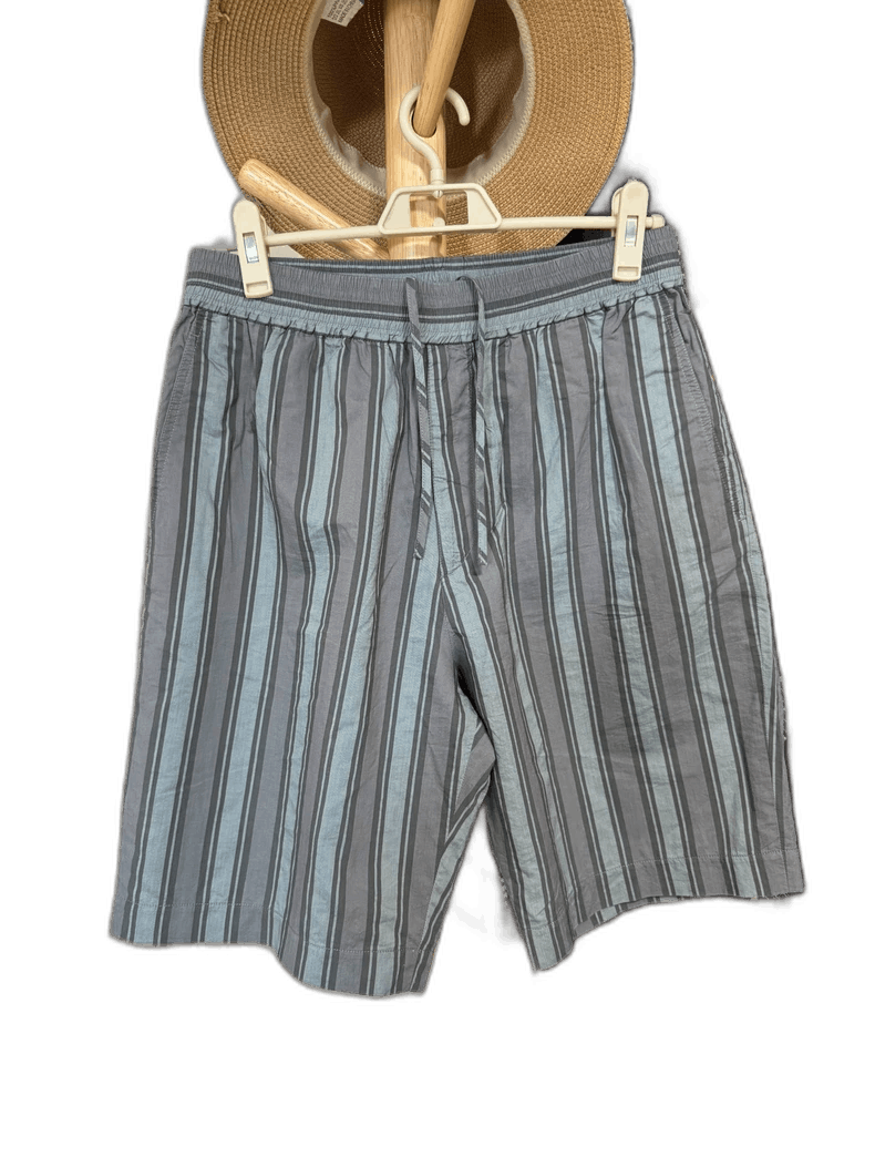 HERMES Silk Blend Striped Shorts Size 42
