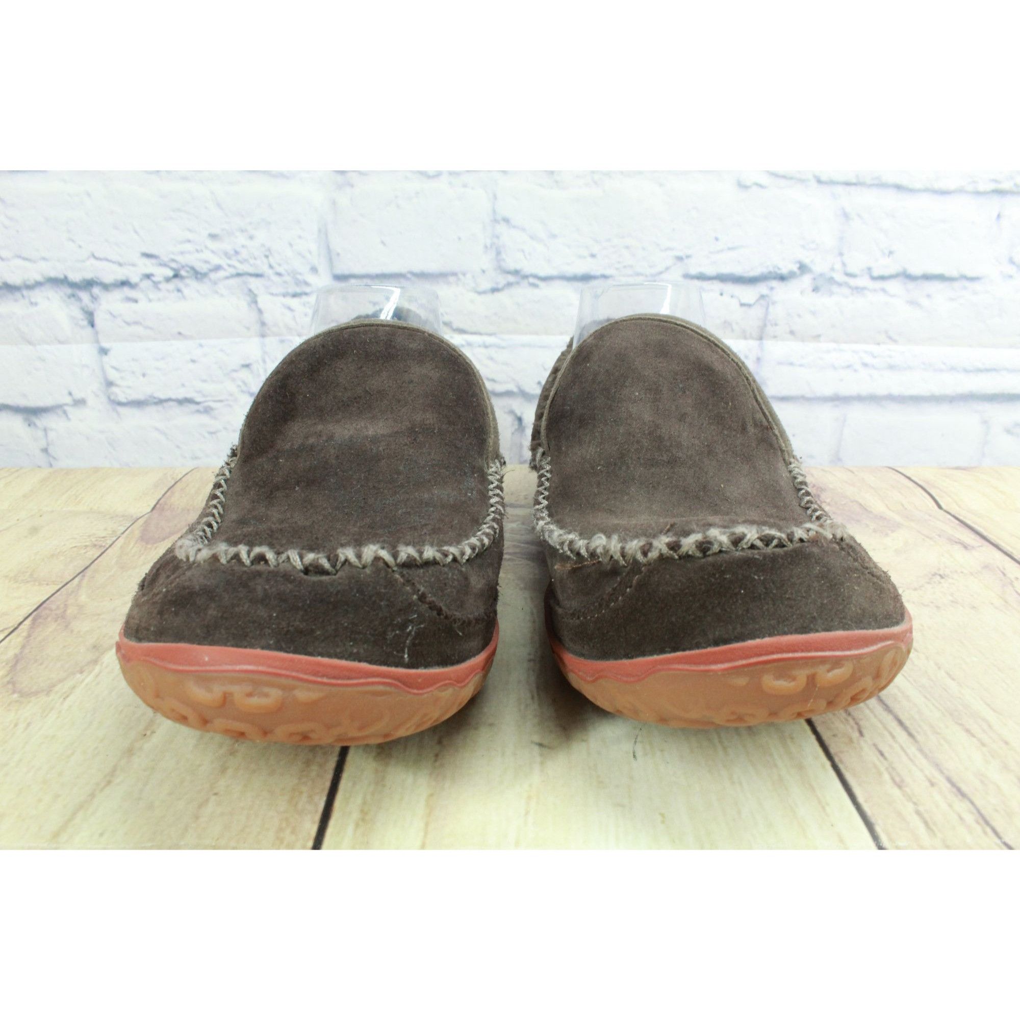 L.L. Bean LL Bean Men's Suede Fleece Lined Mountain Moccasin Slippers Size US 10 / EU 43 - 5 Thumbnail