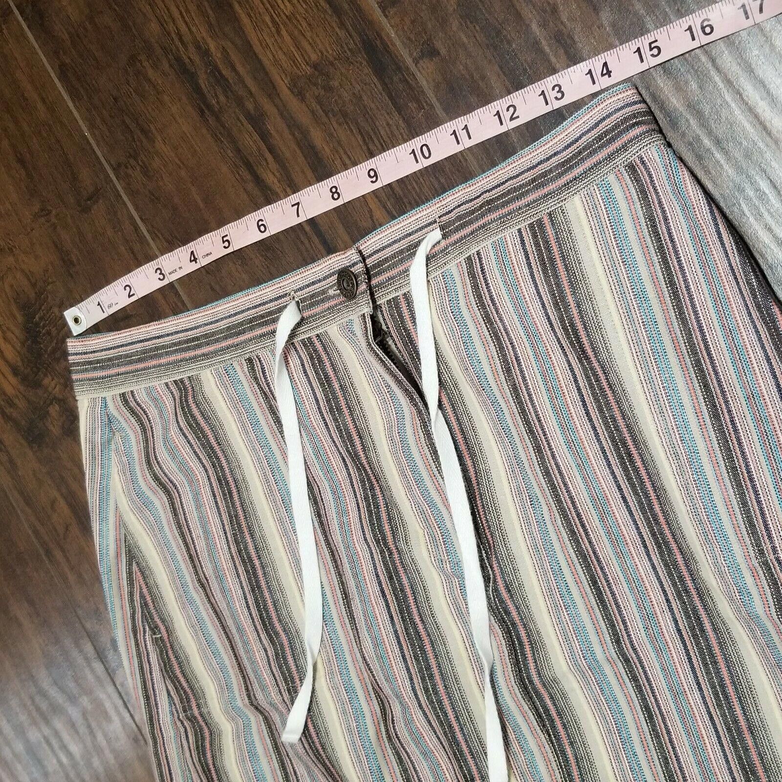 Designer Christopher & Banks Skirt 8 Striped Cotton Drawstring Size 30" / US 8 / IT 44 - 5 Thumbnail