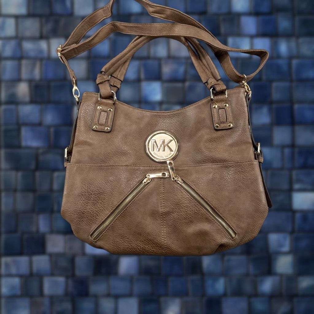 Michael Kors Michael Kors Women's Crossbody Tote Purse Bag Brown Leather Gold Hardware Size ONE SIZE - 1 Thumbnail