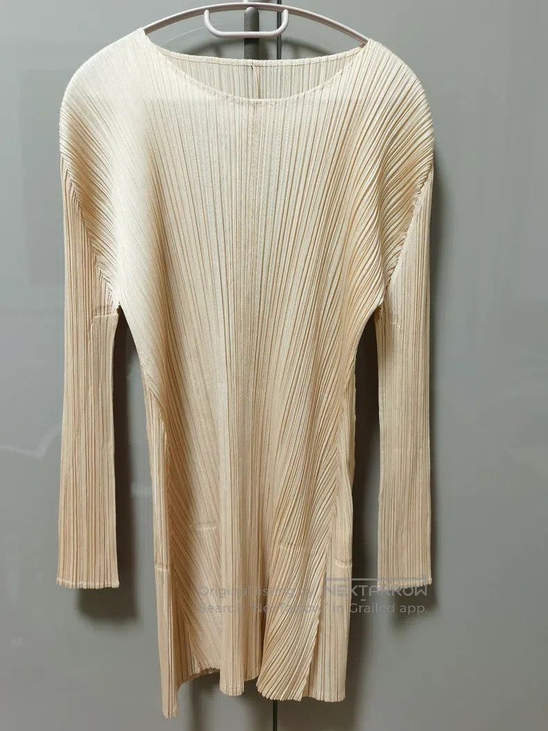 Issey Miyake Issey Miyake Beige Long Sleeve Size L / US 10 / IT 46 - 3 Thumbnail