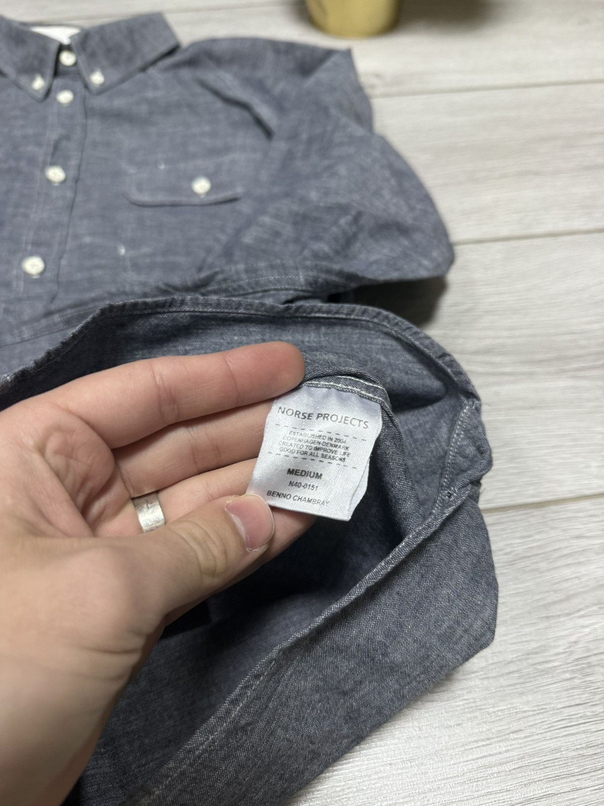 Norse Projects Norse Projects benno chambray shirt buttons Size US M / EU 48-50 / 2 - 4 Thumbnail