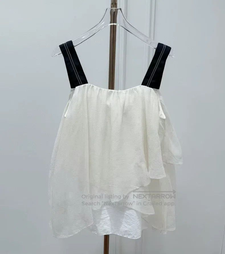 Brunello Cucinelli Brunello Cucinelli White Beaded Strap Top Size M / US 6-8 / IT 42-44 - 2 Thumbnail