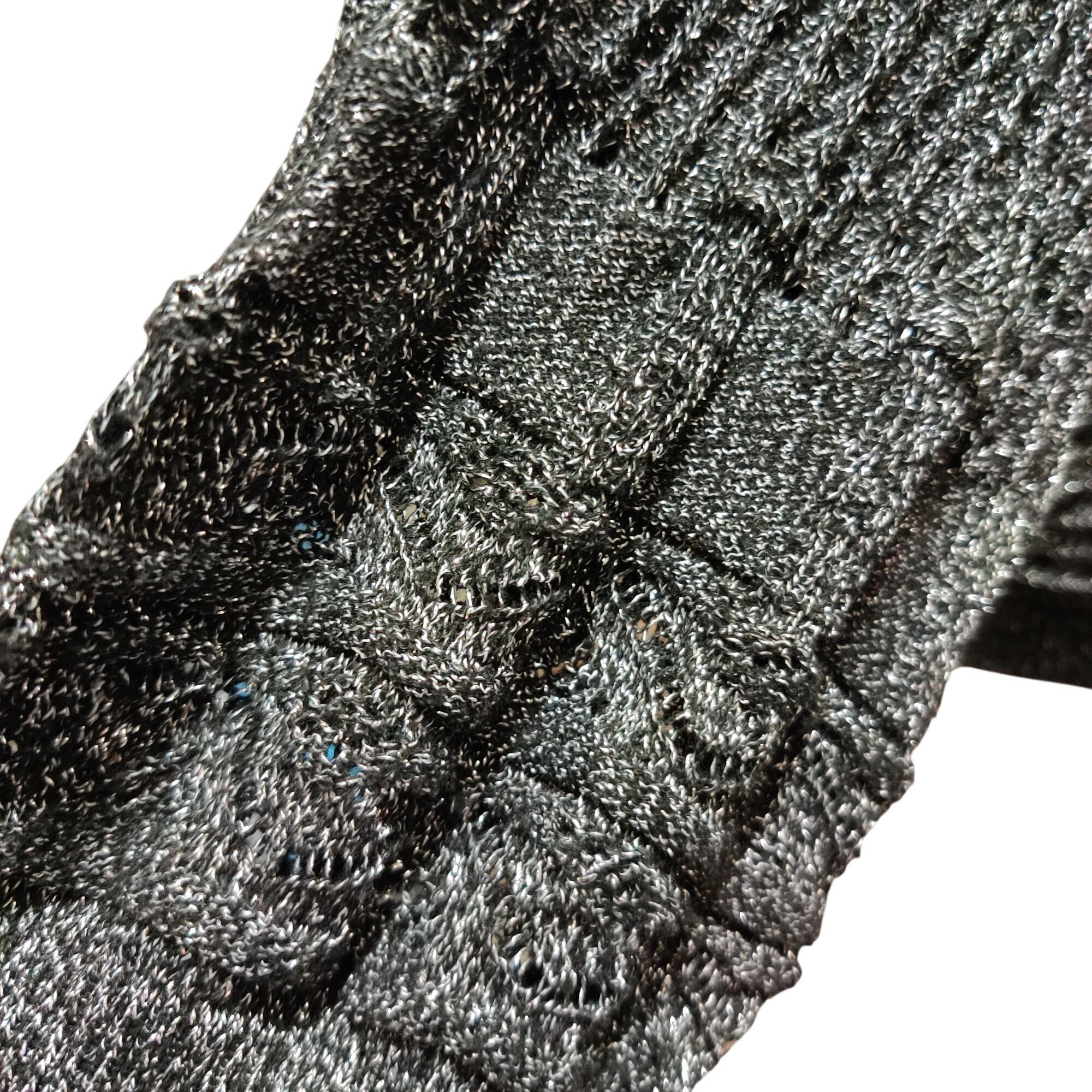 Vintage Cathy Daniels L Vintage Y2K Black Metallic Knit Cowl Neck 3/ Size L / US 10 / IT 46 - 6 Thumbnail