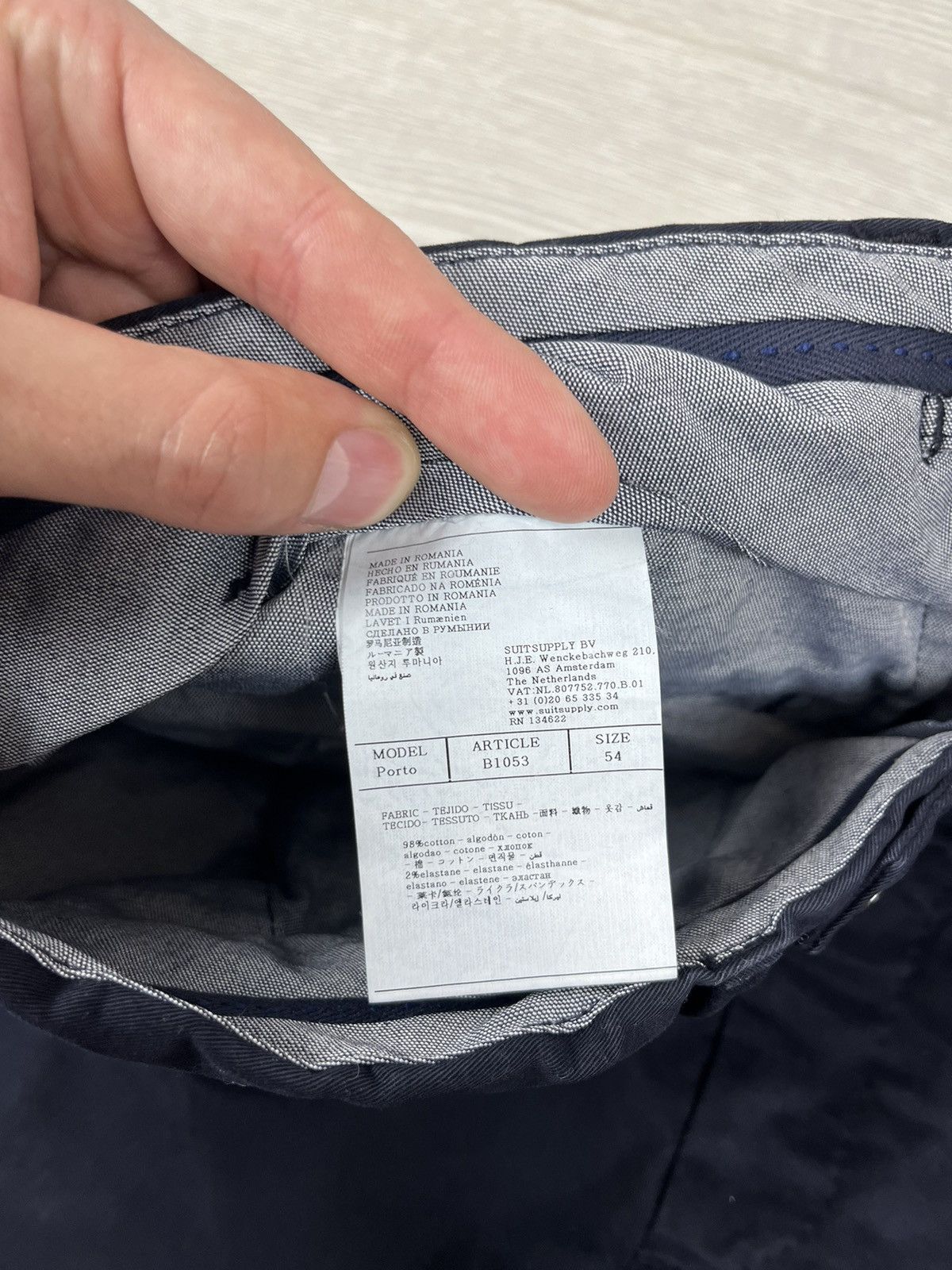 Suitsupply Suitsupply Porto Cotton Navy Trousers Pants Size US 36 / EU 52 - 10 Thumbnail