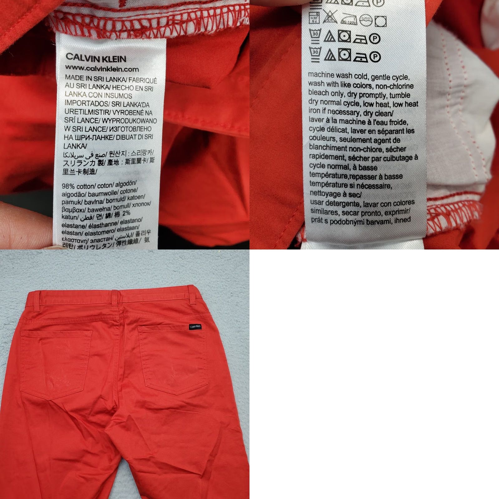 Calvin Klein Calvin Klein Jeans Womens Size 29 Red Denim 5 Pockets Dark Wash Slim Fit 5-Pocket Design Jeans Size 29" - 8 Thumbnail