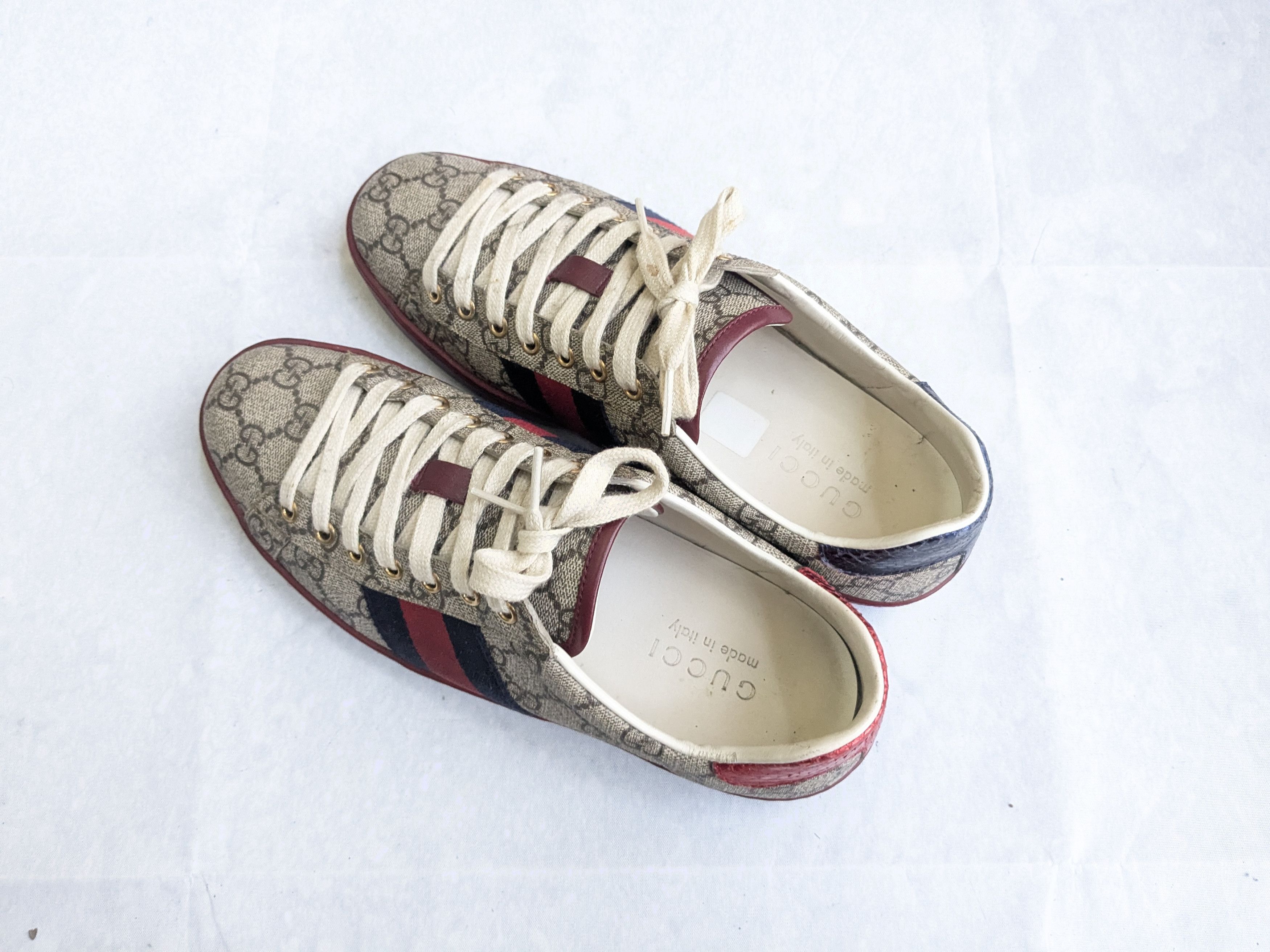 Gucci Gucci Ace Supreme Sneakers Red Monogram GG Logo 7 Size US 7 / EU 40 - 8 Thumbnail