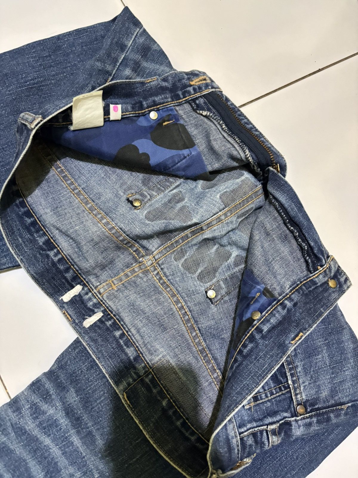 Bape ❌LAST DROP❌Vintage og bape japan denim arc logo pants Size US 32 / EU 48 - 5 Thumbnail