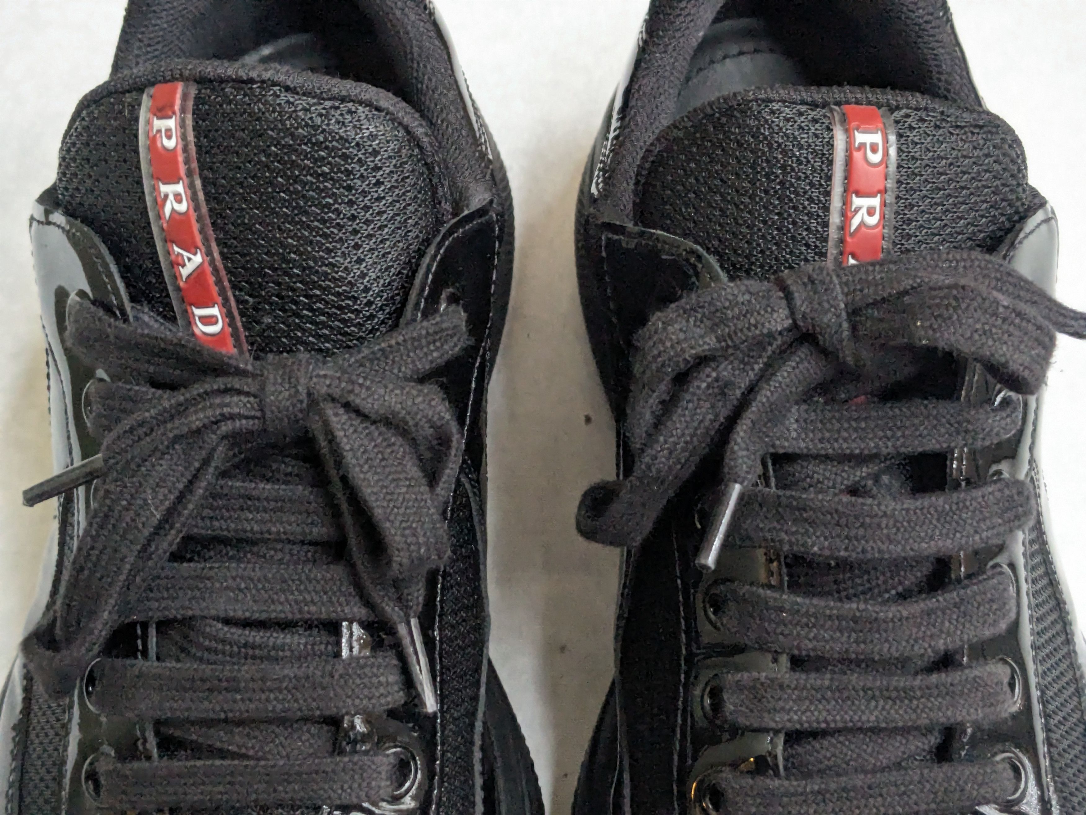 Prada Prada America's Cup Sneakers Black Patent Leather 8 Red Size US 8 / EU 41 - 7 Thumbnail