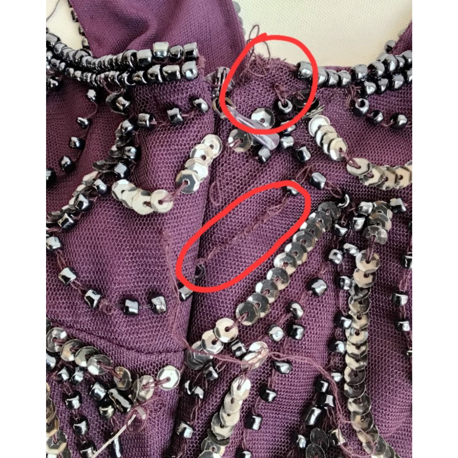 Other Pisarro Nights Carbon Beaded Dress Women's 10 Purple NWT Size L / US 10 / IT 46 - 7 Thumbnail