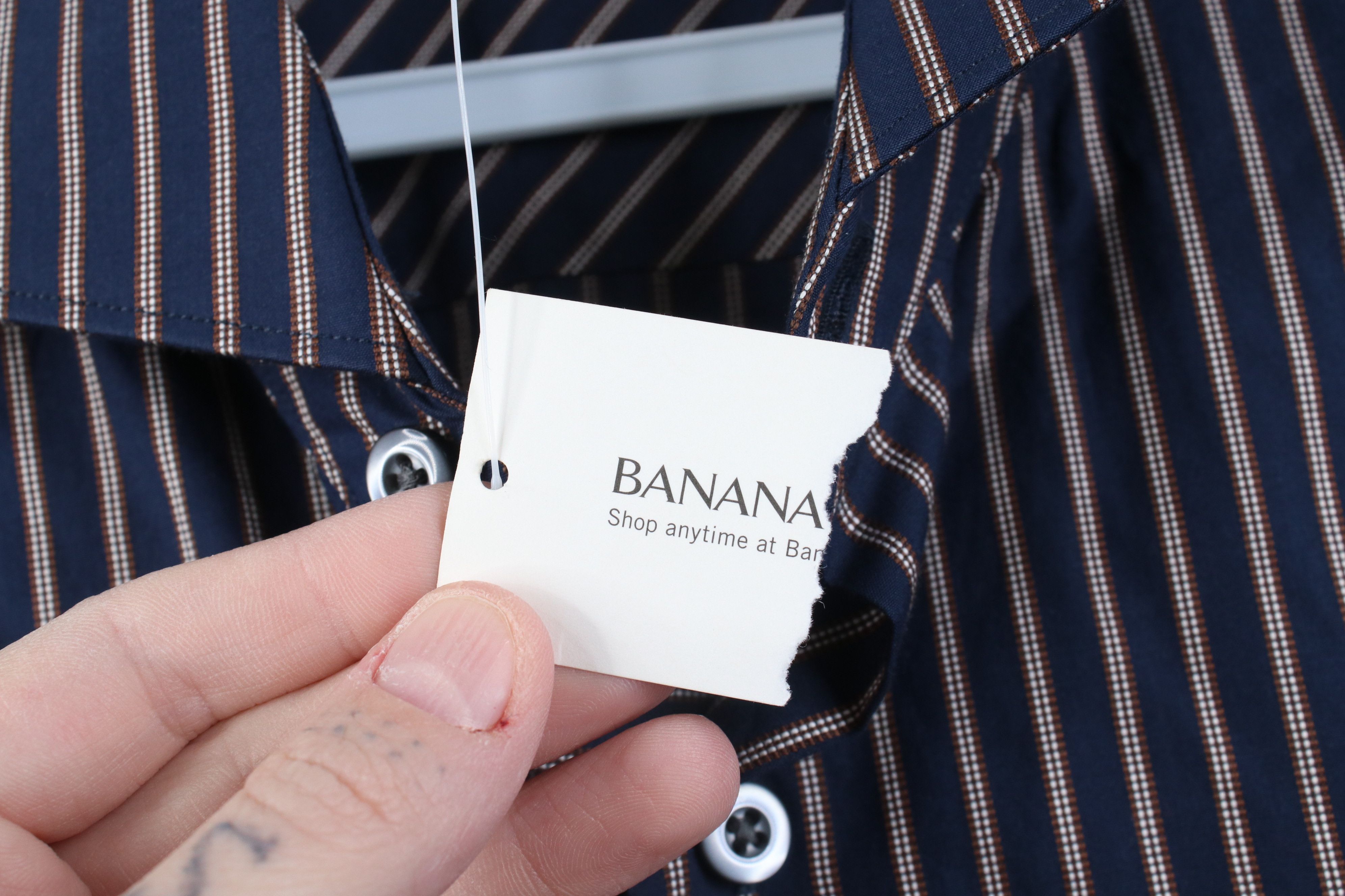 Banana Republic Deadstock Vintage Y2K Banana Republic Striped Button Shirt Size US S / EU 44-46 / 1 - 5 Thumbnail