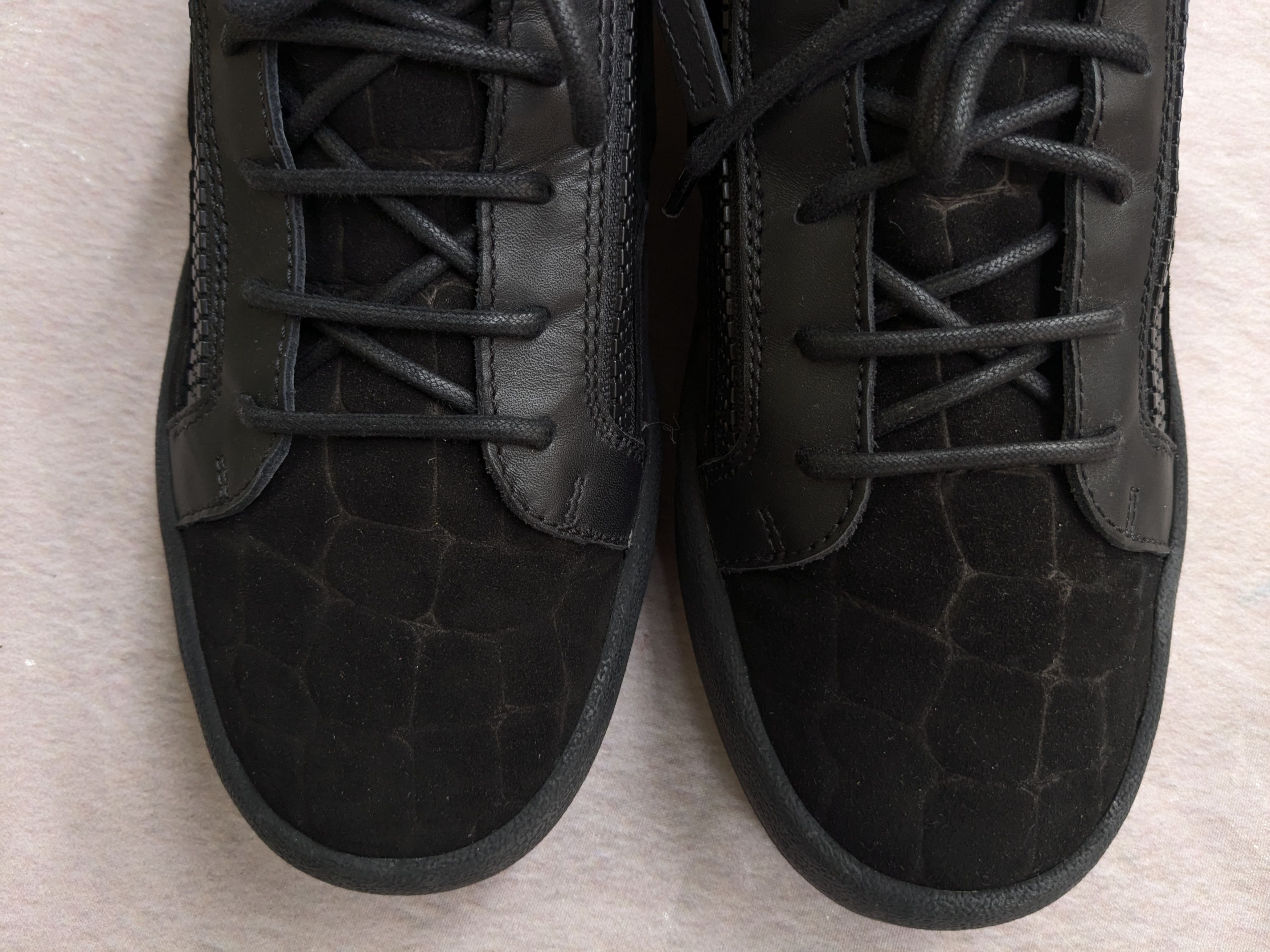 Giuseppe Zanotti Giuseppe Zanotti Sneakers Black Velvet Leather Zipper 11.5 Size US 11.5 / EU 44-45 - 5 Thumbnail