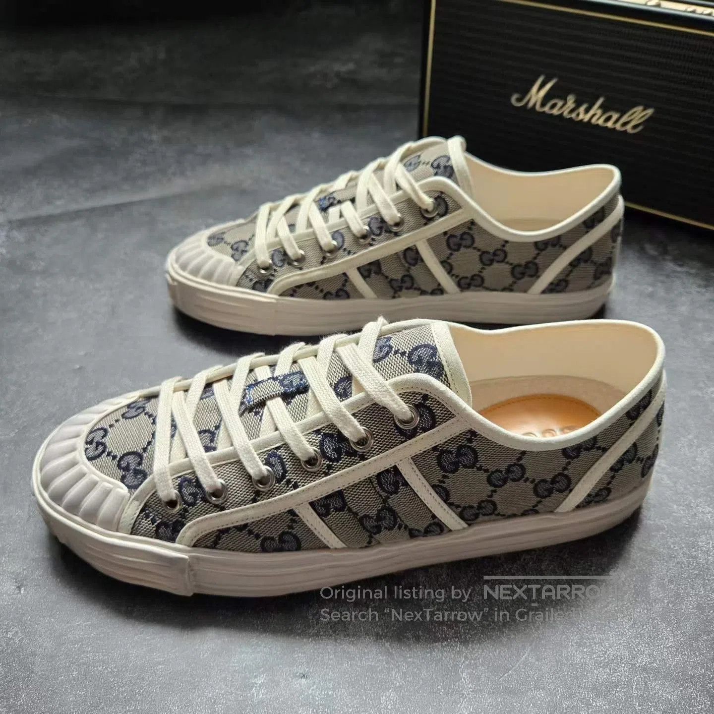 Gucci Guicci Monogram Distressed Canvas Biscuit Sneakers| Size US 8.5 / IT 38.5 - 1 Thumbnail