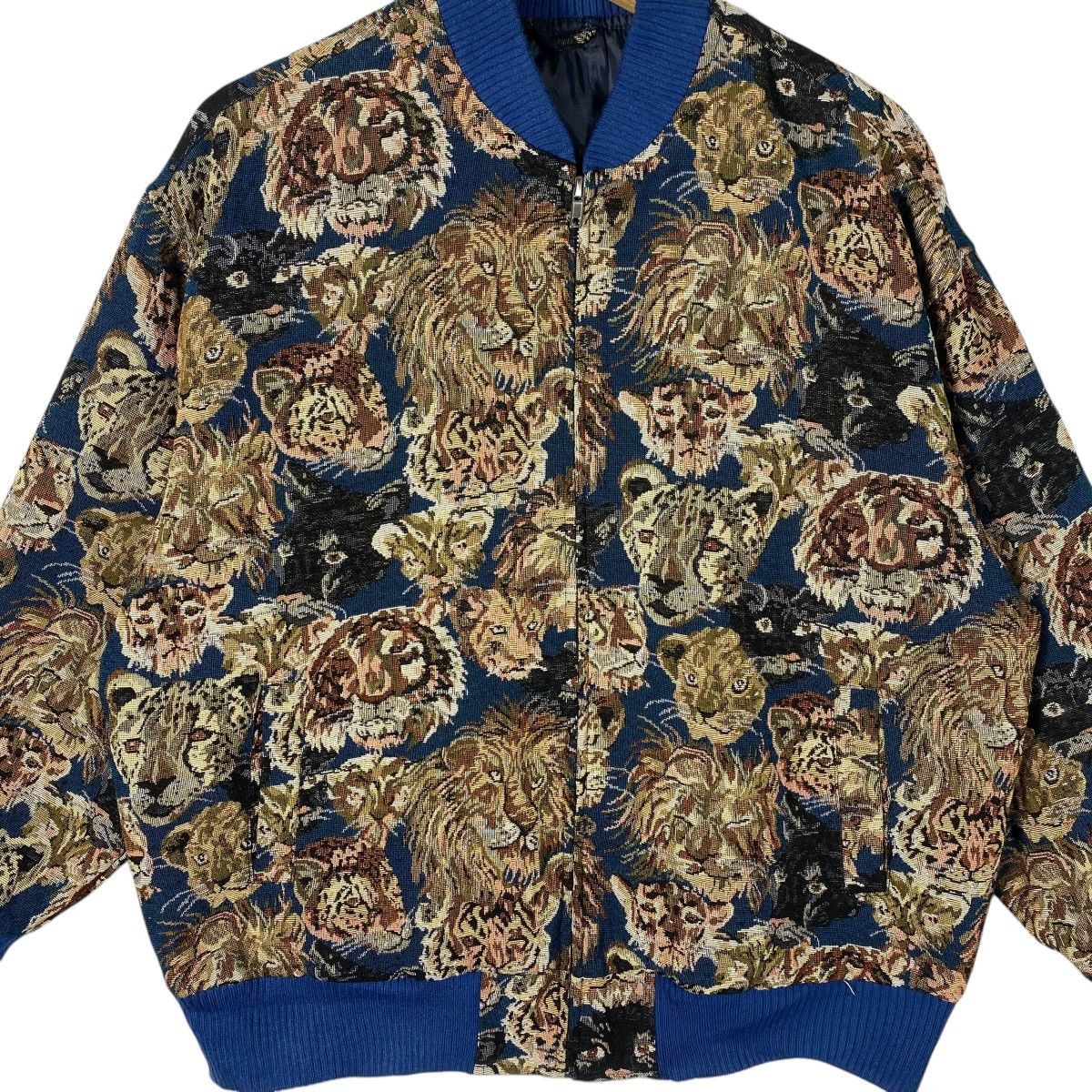 Japanese Brand Vintage Goblan Panther Lion Full Print Bomber Jacket Size US L / EU 52-54 / 3 - 4 Thumbnail