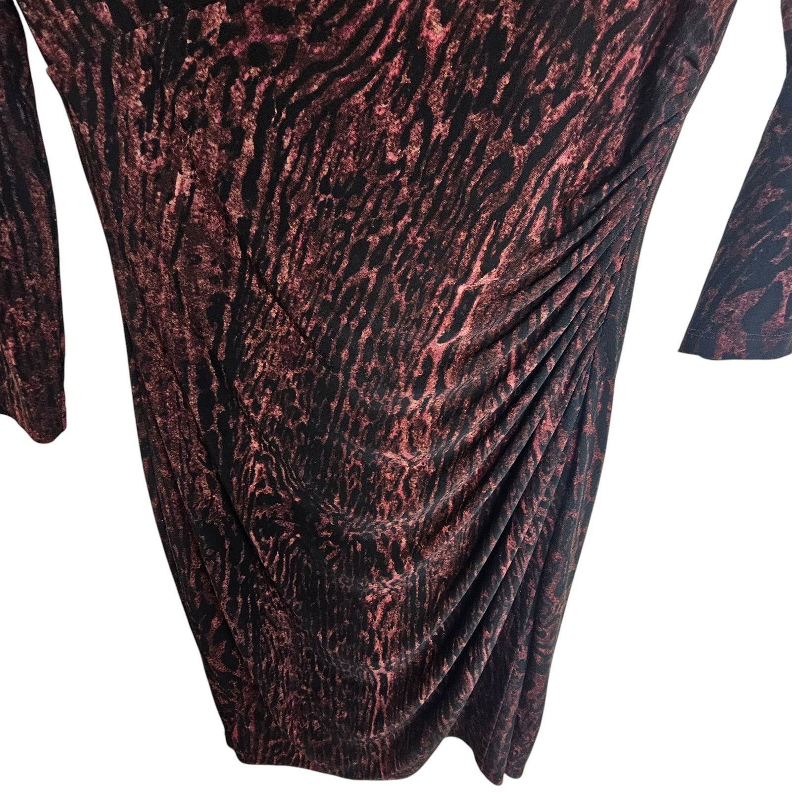 Lauren Ralph Lauren Lauren Ralph Lauren Womens Animal Print Ruched Sheath Dress Size S / US 4 / IT 40 - 3 Thumbnail