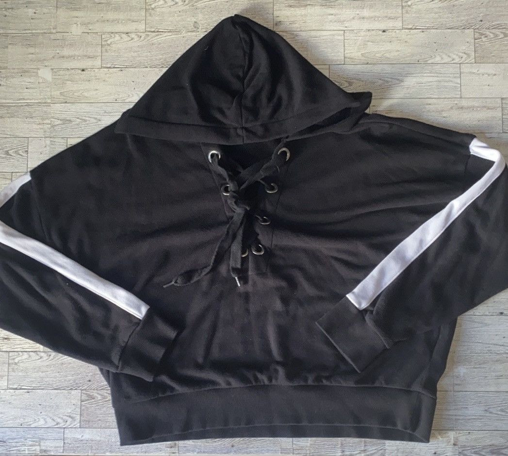 Forever 21 F21 Contemporary, “Dead Tired”, Lace Up Front Hoodie Size M / US 6-8 / IT 42-44 - 5 Thumbnail