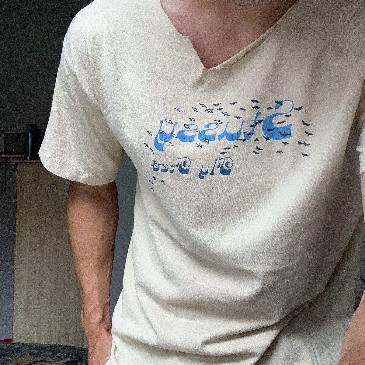 Stussy Rare Vintage 90s Stussy Chopped Fly Free Logo Skate Tee Size US XL / EU 56 / 4 - 2 Thumbnail
