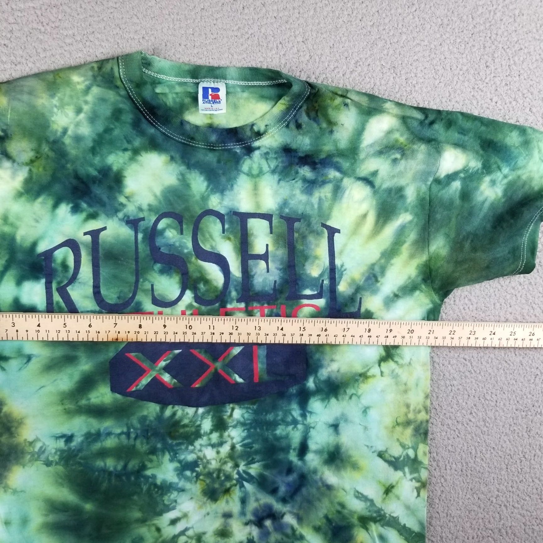 Russell Athletic VTG Russell Athletic T-Shirt Adult Large Crew Neck Short Sleeve Green Cotton 90s Concert Logo Mens Size US L / EU 52-54 / 3 - 5 Thumbnail