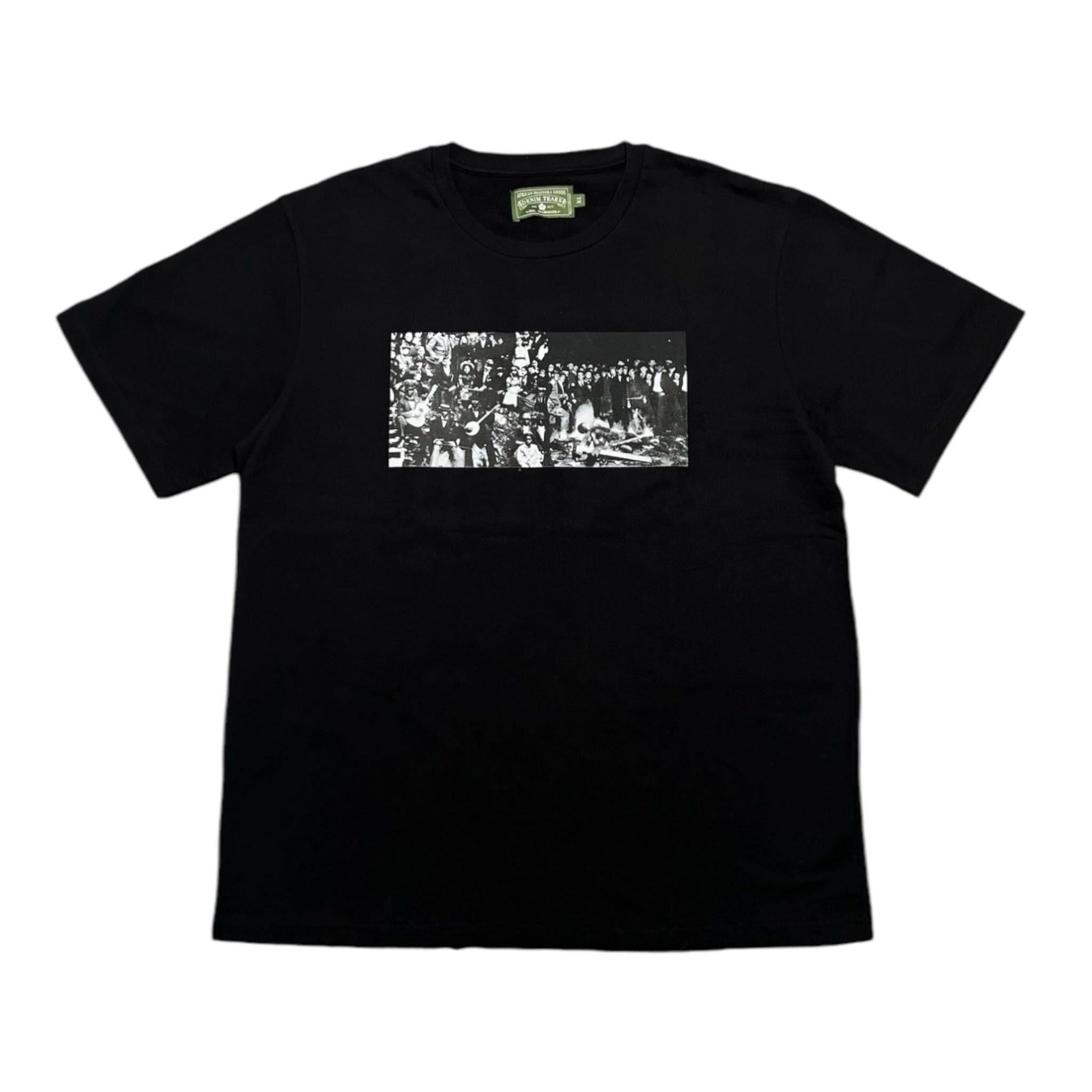 DENIM TEARS Black Entertainment Short Sleeve Tee Shirt Black Size US XL / EU 56 / 4 - 1 Thumbnail